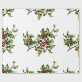 Holiday Holly Retro Style Geschenk Geschenkpapier (Flach)
