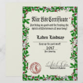 Holiday Holly Santa's Nice List (Vorne/Hinten)