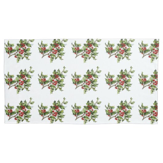 Holiday Holly Single Pillowcase, King Size Kissenbezug (Vorderseite)