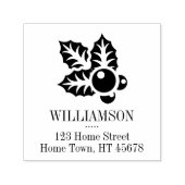 Holiday Holly Square Rücksendeadresse Permastempel (Design)