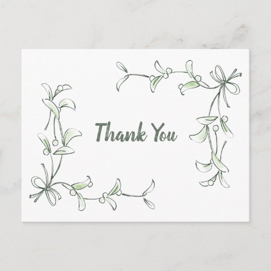Holiday Holly Thank You Cards Postkarte (Vorderseite)
