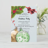 Holiday Holly Weihnachtsfeier Party Einladung (Stehend Vorderseite)