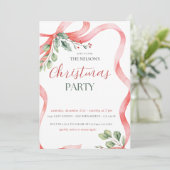 Holiday Holly Weihnachtsfeier Party Einladung (Stehend Vorderseite)