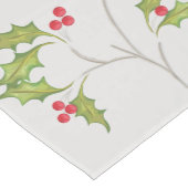 Holiday Holly with Red Berries Mittelgroßer Tischläufer (Ecke)