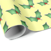Holiday Holly Wrapping Paper Geschenkpapier (Rolleneckpunkt)