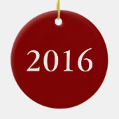 Holiday Holly Wreath & Bells Monogram Familienname Keramikornament (Hinten)