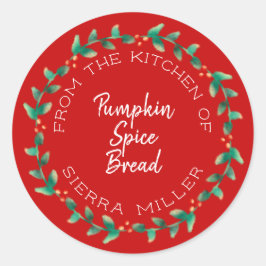 Holiday Holly Wreath Kitchen Leckereien Geschenk R Runder Aufkleber