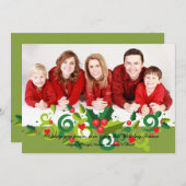 Holiday Holo und Liebe Fotokarte Feiertagskarte (Vorne/Hinten)