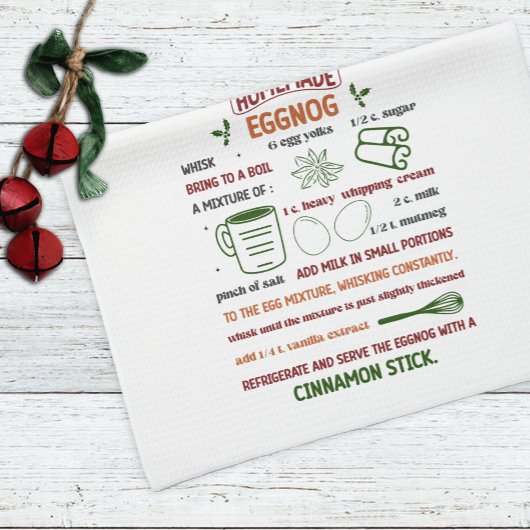 Holiday Homemade Eggnog Rezept Weihnachten Geschirrtuch