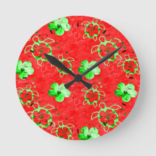 Holiday Honu Turtles Runde Wanduhr