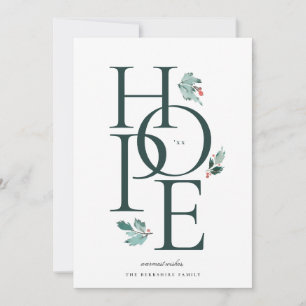 Holiday Hope Modern Botanical Berry Feiertagskarte