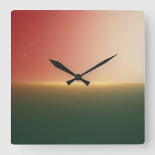 Holiday Horizon Glow Gradient Weihnachten Quadratische Wanduhr