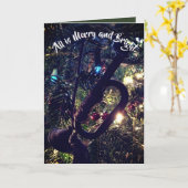 Holiday Horn Ornament Karte (Gelbe Blume)