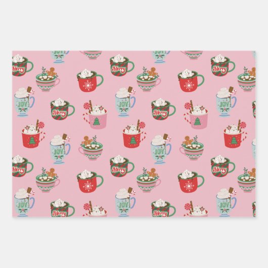 Holiday Hot Coco und Gingerbread Man Cookies Geschenkpapier Set (Vorderseite 3)