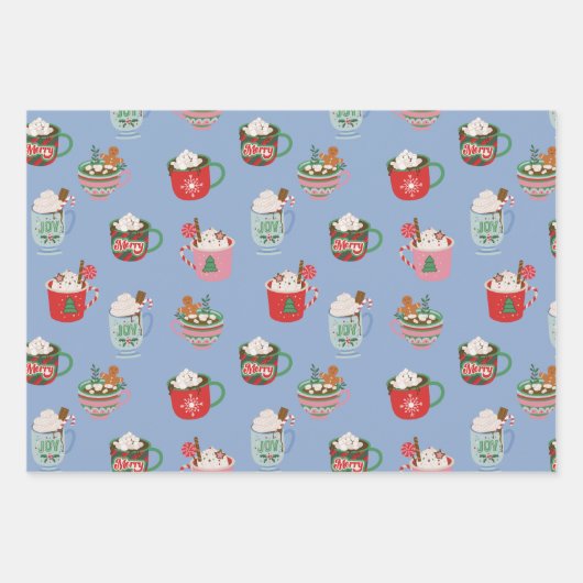 Holiday Hot Coco und Gingerbread Man Cookies Geschenkpapier Set (Vorderseite)