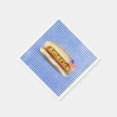 Holiday Hot Dog auf Gingham Napkins Serviette (Ecke)