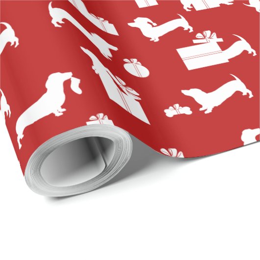 Holiday Hounds Dackel Weihnachten Geschenkpapier (Rolleneckpunkt)