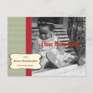 Holiday Houndstooth Foto Card Feiertagspostkarte