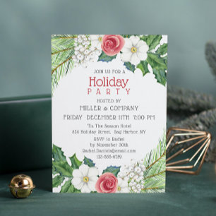 Holiday Hübsch Floral Corporate Weihnachten Party Einladung