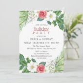 Holiday Hübsch Floral Corporate Weihnachten Party Einladung (Stehend Vorderseite)