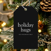 Holiday Hugs Schwarz-Weiß Weihnachten Geschenkanhänger