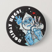 Holiday Hugs Yeti! Button (Vorderseite)