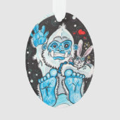 Holiday Hugs Yeti Ornament (Vorderseite)
