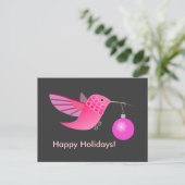 Holiday Hummingbird Feiertagspostkarte (Stehend Vorderseite)