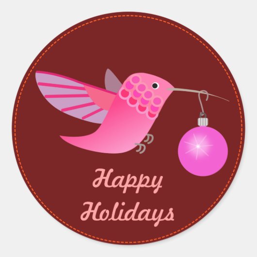 Holiday Hummingbird Sticker (Vorderseite)