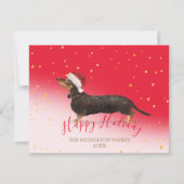 Holiday Hund Dackel Gold Rote Saison Gruß (Vorderseite)