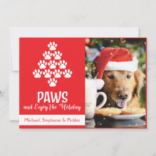 Holiday Hund Paws Weihnachtskarte Feiertagskarte
