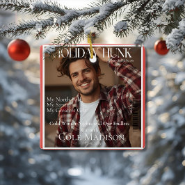 Holiday Hunk magazine cover style Ornament
