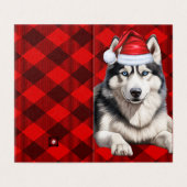 Holiday Husky Dog Red Buffalo Karierte Weihnachten (Außenseite Aufgefaltet)