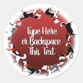 Holiday Husky Stickers Custom Sled Dog Stickers (Vorderseite)