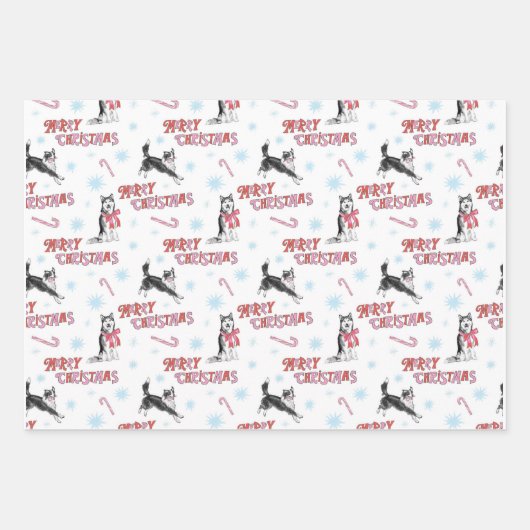 Holiday Husky und Border Collie/Aussie Geschenkpapier Set (Vorderseite 3)