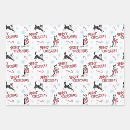 Holiday Husky und Border Collie/Aussie Geschenkpapier Set (Vorderseite 2)