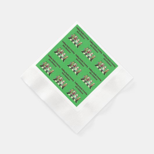 Holiday Hustle Crossing in Weihnachts-Papier Serviette (Ecke)