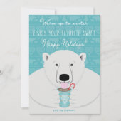 Holiday Hyge Polar Bear Sips Hot Cocoon Auf Aquama Karte (Vorderseite)
