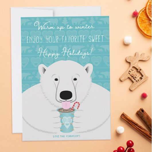 Holiday Hyge Polar Bear Sips Hot Cocoon Auf Aquama Karte
