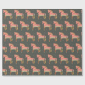 Holiday Hygge Horse Wrapping Paper Geschenkpapier (Flach)