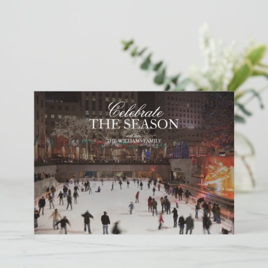 Holiday Ice Skaten Rink im Rockefeller Center Einladung (Stehend Vorderseite)