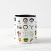 Holiday Icons Compilation Christmas Coffee Cup Tasse (Zentrum)