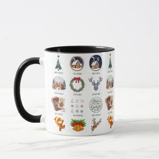 Holiday Icons Compilation Christmas Coffee Cup Tasse (Links)