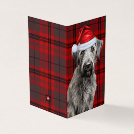 Holiday Irish Wolfhound Dog Red Plaid Christmas