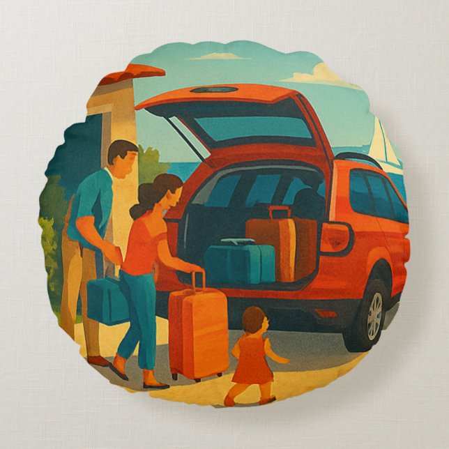 Holiday is rundes kissen (Vorderseite)