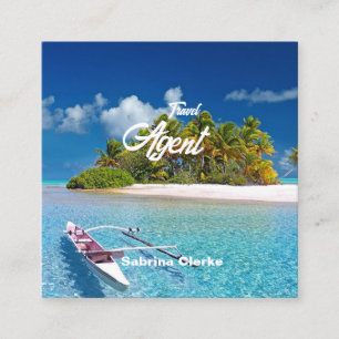 Holiday Island individuelle Name Quadratische Visitenkarte