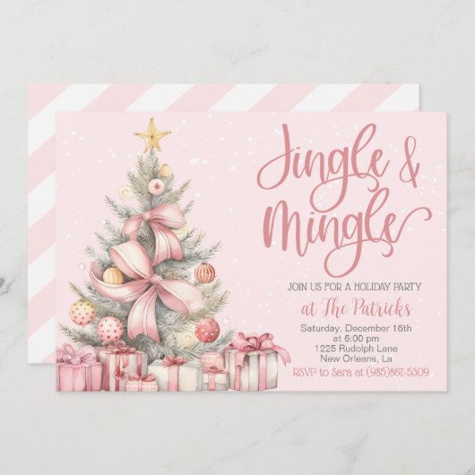 Holiday Jingle & Mingle Party Einladung (Vorne/Hinten)