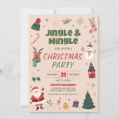 Holiday Jingle und Mingle Niedliches Party zu Weih Einladung (Vorderseite)