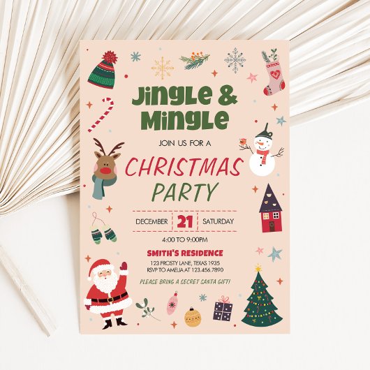 Holiday Jingle und Mingle Niedliches Party zu Weih Einladung