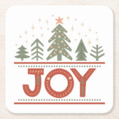 Holiday Joy Christmas Rechteckiger Pappuntersetzer (Vorderseite)